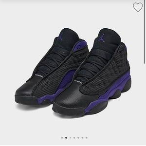 Big Kids Air Jordan Retro Basketball shoes size 3Y - black/white/court purple